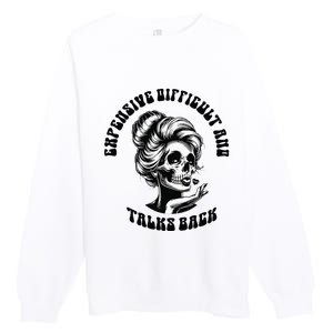 Expensive Difficult And Talks Back Messy Bun Premium Crewneck Sweatshirt