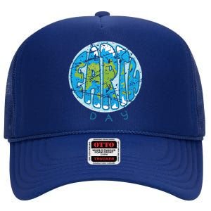 Earth Day Awareness Save The Planet Love Nature Pocket Gift High Crown Mesh Back Trucker Hat