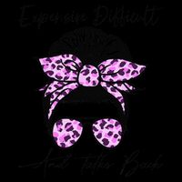 Expensive Difficult And Talks Back Messy Bun Leopard Pattern 16oz Travel Tumbler