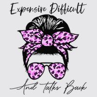Expensive Difficult And Talks Back Messy Bun Leopard Pattern Womens Funnel Neck Pullover Hood