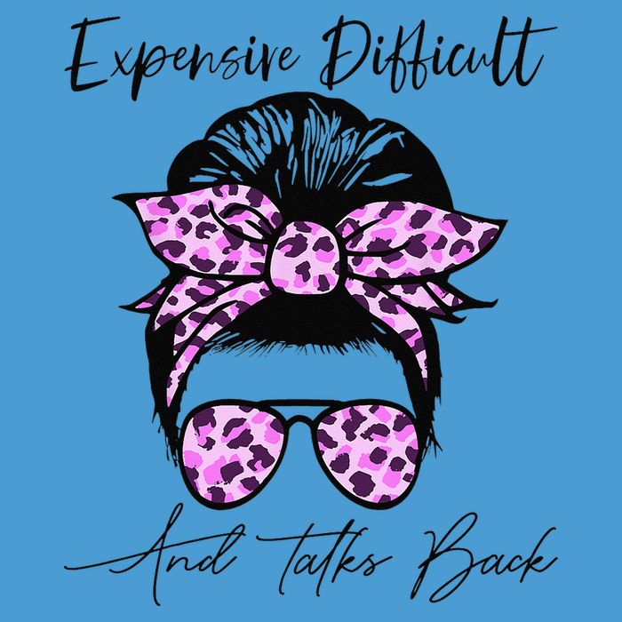Expensive Difficult And Talks Back Messy Bun Leopard Pattern Tie Dye Hoodie