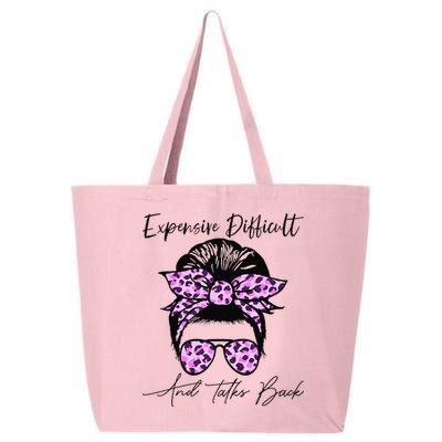 Expensive Difficult And Talks Back Messy Bun Leopard Pattern 25L Jumbo Tote