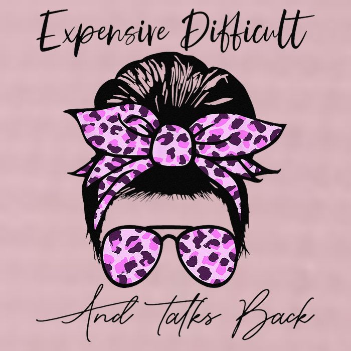 Expensive Difficult And Talks Back Messy Bun Leopard Pattern 25L Jumbo Tote