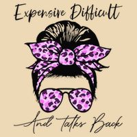 Expensive Difficult And Talks Back Messy Bun Leopard Pattern Zip Tote Bag