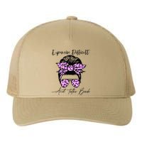 Expensive Difficult And Talks Back Messy Bun Leopard Pattern Yupoong Adult 5-Panel Trucker Hat