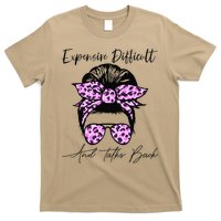 Expensive Difficult And Talks Back Messy Bun Leopard Pattern T-Shirt