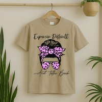 Expensive Difficult And Talks Back Messy Bun Leopard Pattern T-Shirt