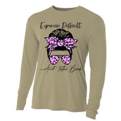 Expensive Difficult And Talks Back Messy Bun Leopard Pattern Cooling Performance Long Sleeve Crew