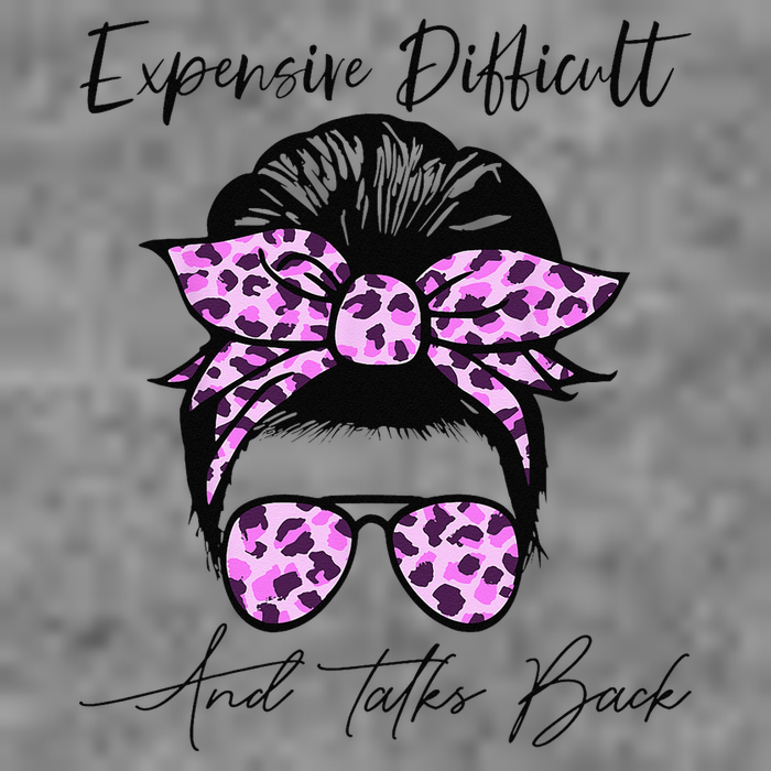Expensive Difficult And Talks Back Messy Bun Leopard Pattern Toddler Hoodie