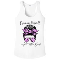 Expensive Difficult And Talks Back Messy Bun Leopard Pattern Ladies PosiCharge Competitor Racerback Tank