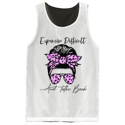 Expensive Difficult And Talks Back Messy Bun Leopard Pattern Mesh Reversible Basketball Jersey Tank