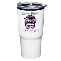 Expensive Difficult And Talks Back Messy Bun Leopard Pattern Tumbler