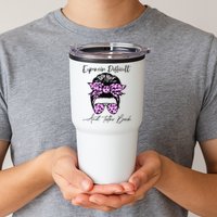 Expensive Difficult And Talks Back Messy Bun Leopard Pattern Tumbler