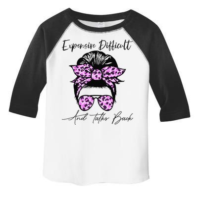 Expensive Difficult And Talks Back Messy Bun Leopard Pattern Toddler Fine Jersey T-Shirt