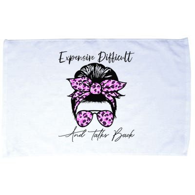 Expensive Difficult And Talks Back Messy Bun Leopard Pattern Microfiber Hand Towel