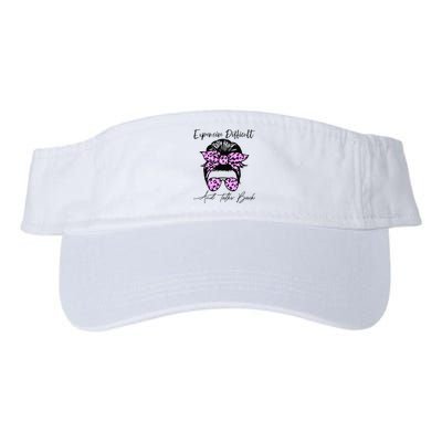 Expensive Difficult And Talks Back Messy Bun Leopard Pattern Visor