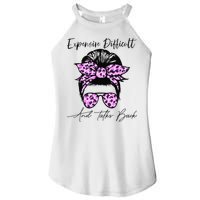 Expensive Difficult And Talks Back Messy Bun Leopard Pattern Women's Perfect Tri Rocker Tank