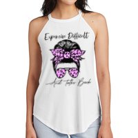 Expensive Difficult And Talks Back Messy Bun Leopard Pattern Women's Perfect Tri Rocker Tank