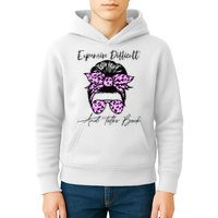 Expensive Difficult And Talks Back Messy Bun Leopard Pattern Kids Hoodie