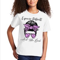 Expensive Difficult And Talks Back Messy Bun Leopard Pattern Kids T-Shirt