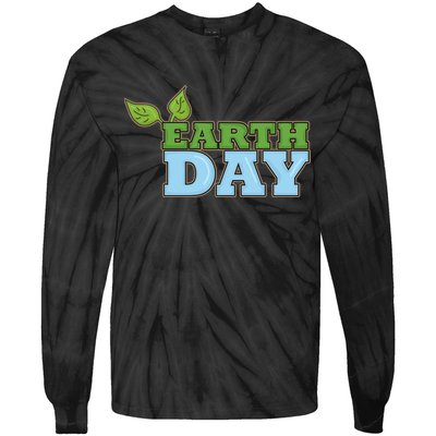 Earth Day Awareness Logo Tie-Dye Long Sleeve Shirt