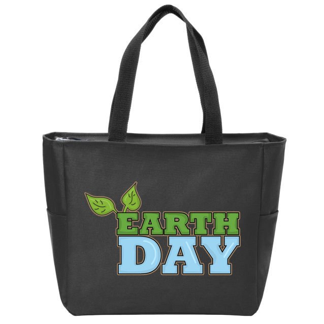 Earth Day Awareness Logo Zip Tote Bag