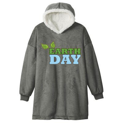 Earth Day Awareness Logo Hooded Wearable Blanket
