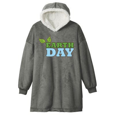 Earth Day Awareness Logo Hooded Wearable Blanket