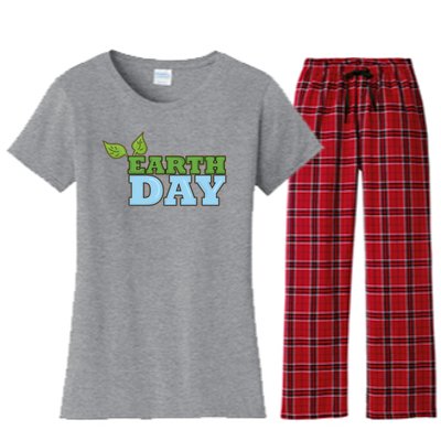 Earth Day Awareness Logo Women's Flannel Pajama Set