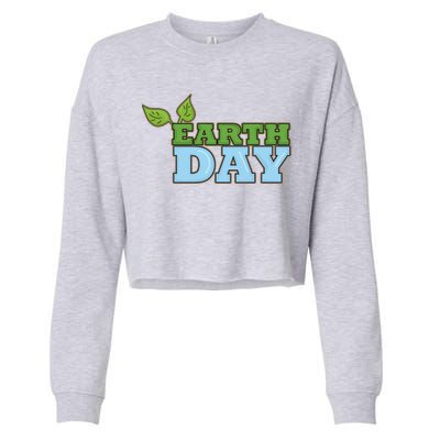 Earth Day Awareness Logo Cropped Pullover Crew