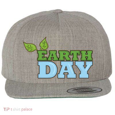 Earth Day Awareness Logo Wool Snapback Cap