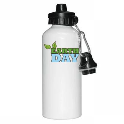 Earth Day Awareness Logo Aluminum Water Bottle