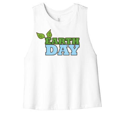 Earth Day Awareness Logo Women's Racerback Cropped Tank