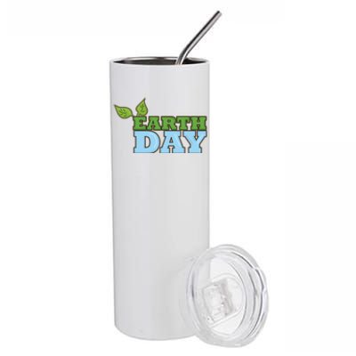 Earth Day Awareness Logo Stainless Steel Tumbler