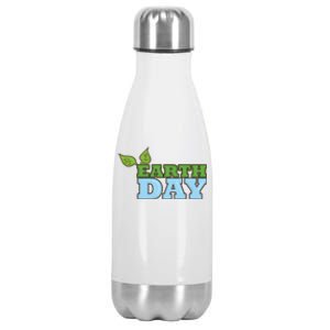 Earth Day Awareness Logo Stainless Steel Insulated Water Bottle