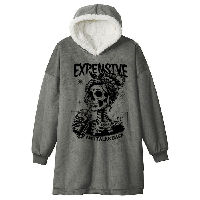 Expensive Difficult And Talks Back Hooded Wearable Blanket