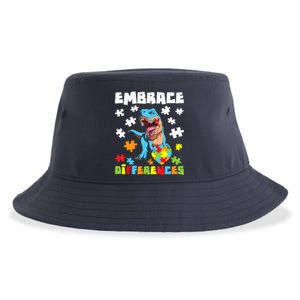 Embrace Differences Autistic Puzzle Autism Awareness Sustainable Bucket Hat