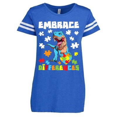 Embrace Differences Autistic Puzzle Autism Awareness Enza Ladies Jersey Football T-Shirt