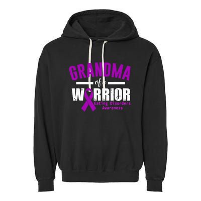 Eating Disorders Awareness Grandma Support Purple Ribbon Garment-Dyed Fleece Hoodie