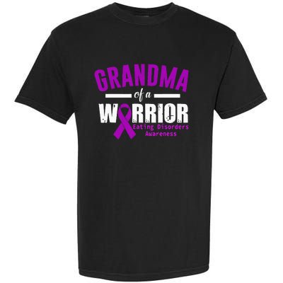 Eating Disorders Awareness Grandma Support Purple Ribbon Garment-Dyed Heavyweight T-Shirt