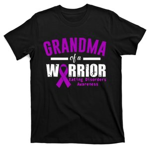 Eating Disorders Awareness Grandma Support Purple Ribbon T-Shirt