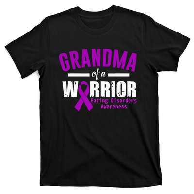 Eating Disorders Awareness Grandma Support Purple Ribbon T-Shirt