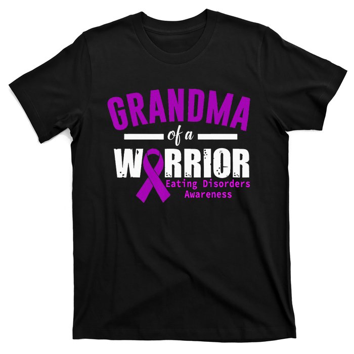 Eating Disorders Awareness Grandma Support Purple Ribbon T-Shirt