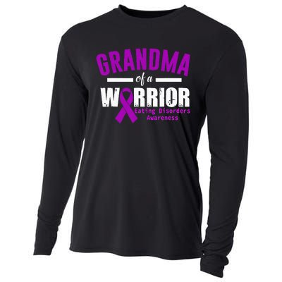 Eating Disorders Awareness Grandma Support Purple Ribbon Cooling Performance Long Sleeve Crew