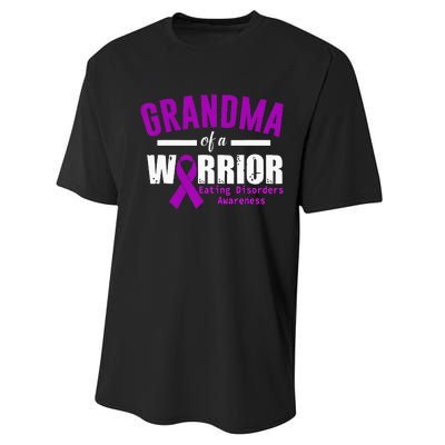 Eating Disorders Awareness Grandma Support Purple Ribbon Performance Sprint T-Shirt