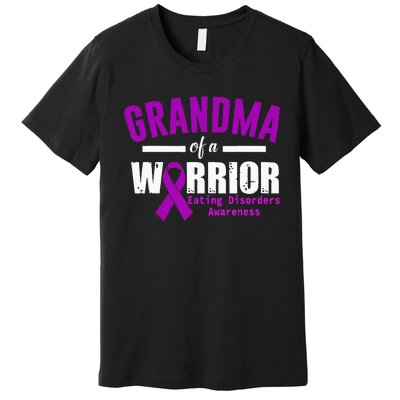 Eating Disorders Awareness Grandma Support Purple Ribbon Premium T-Shirt