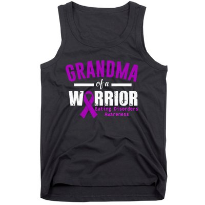 Eating Disorders Awareness Grandma Support Purple Ribbon Tank Top