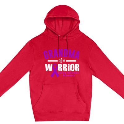 Eating Disorders Awareness Grandma Support Purple Ribbon Premium Pullover Hoodie