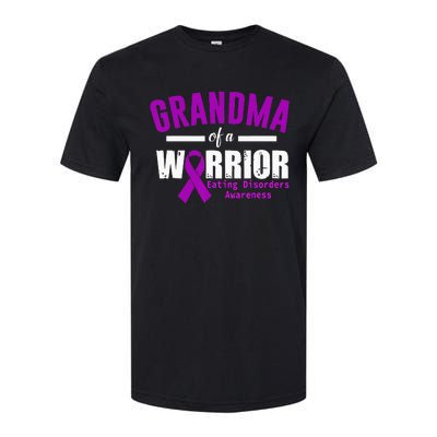 Eating Disorders Awareness Grandma Support Purple Ribbon Softstyle CVC T-Shirt