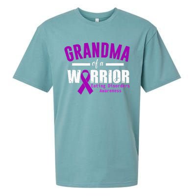 Eating Disorders Awareness Grandma Support Purple Ribbon Sueded Cloud Jersey T-Shirt